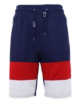 Men's Slim Fit French Terry Jogger Shorts (bottom color block) thumbnail number 1