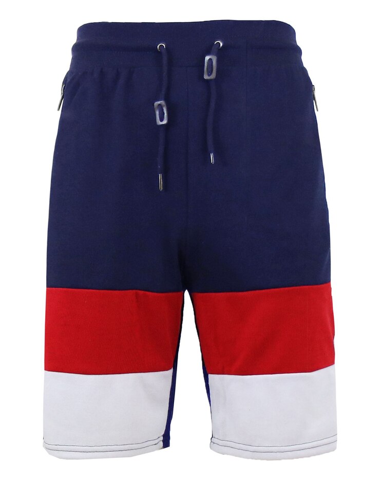 Men's Slim Fit French Terry Jogger Shorts (bottom color block) image number 1