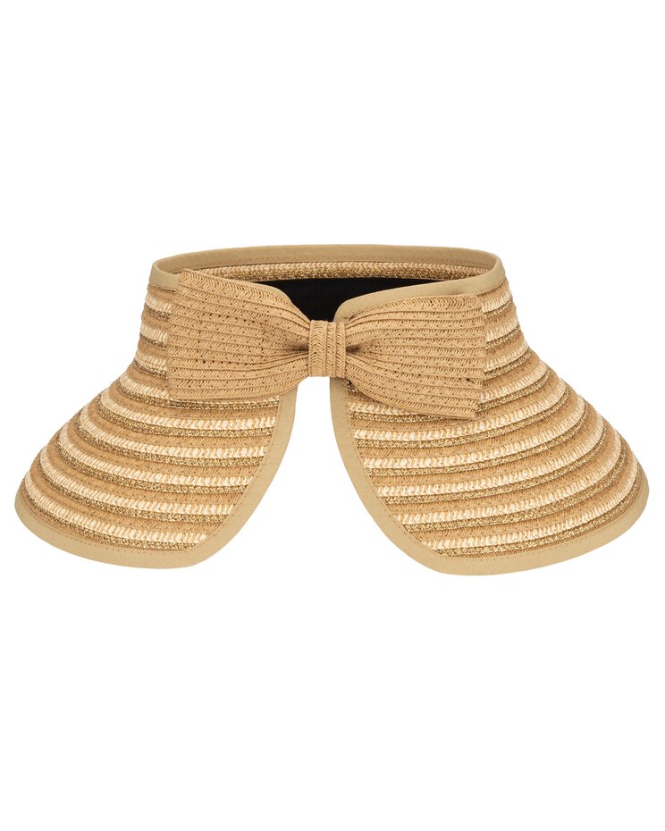 Mixed Paper And Gold Lurex Ultrabraid Visor Hat image number 2