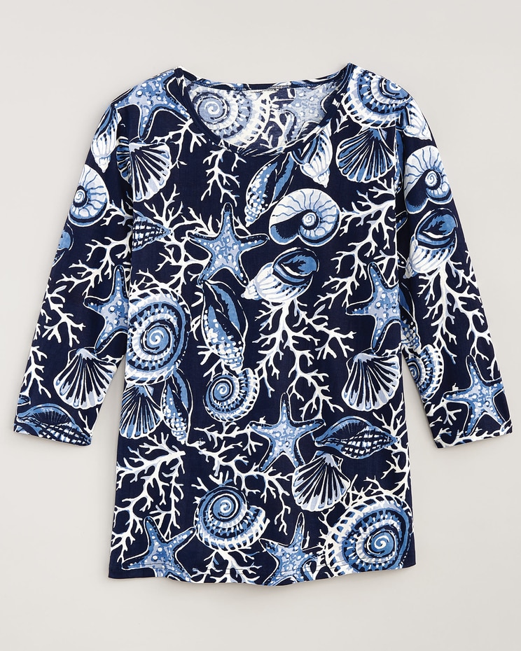 Haband Women’s 3/4-Sleeve Print Artista Knit Top image number 1