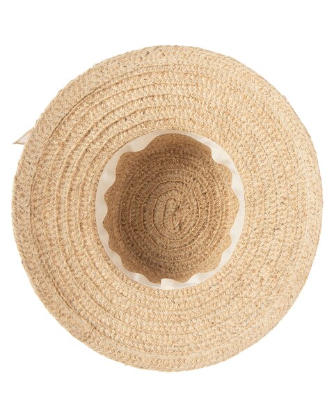 Straw Dress Hat With Triple Floral Band