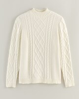 Chenille Mock Neck Cable Sweater thumbnail number 1