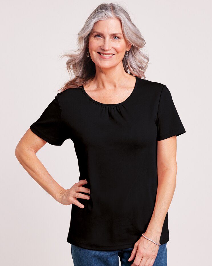 Essential Knit Shirred Tee image number 1