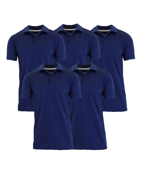 Galaxy By Harvic Tagless Dry-Fit Moisture-Wicking Polo Shirt - 5 Pack