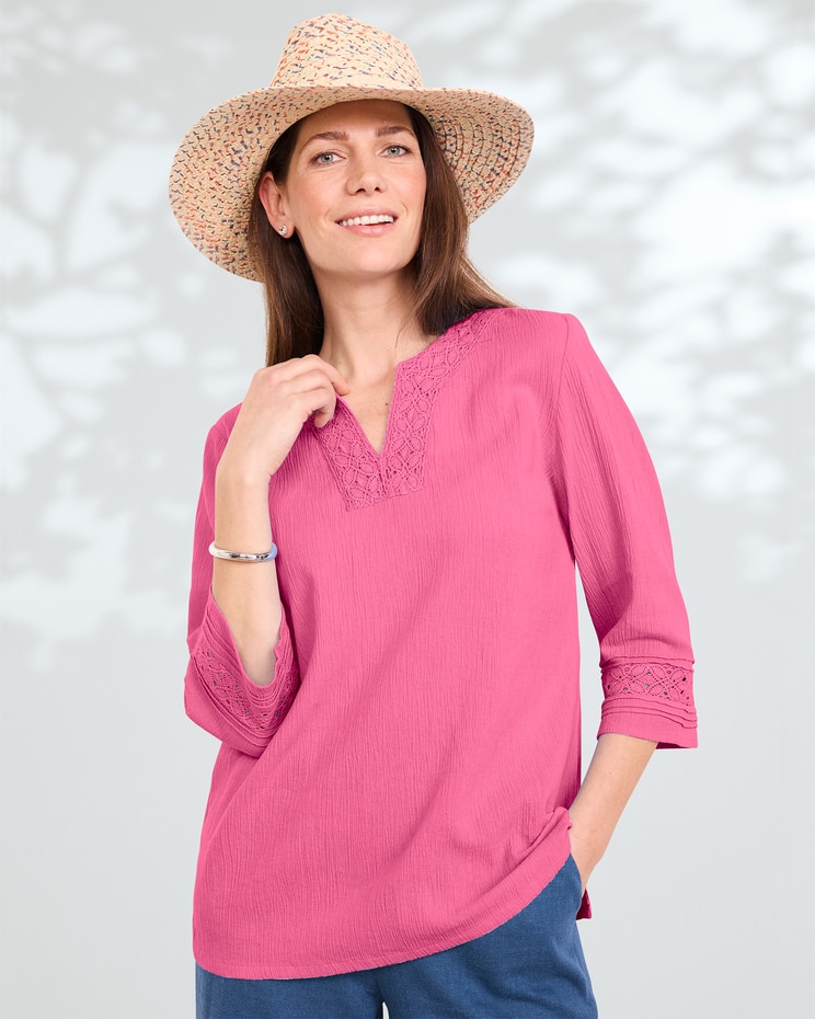 Easy Breezy Lace-Trim Tunic image number 1