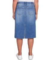 Alfred Dunner® In Full Bloom Dark Wash Denim Midi Skirt thumbnail number 2