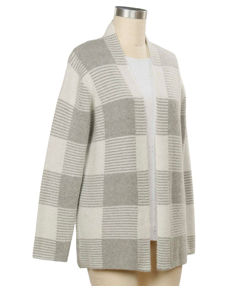 Southern Lady Long Sleeve Emma Plaid Sweater image number 1