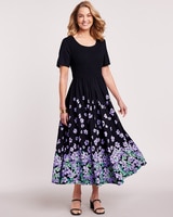 Border Print Challis Dress thumbnail number 1