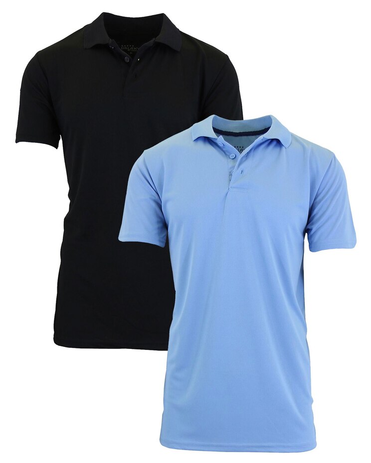 Galaxy By Harvic Men's Tagless Dry-Fit Moisture-Wicking Polo Shirt- 2 Pack image number 1