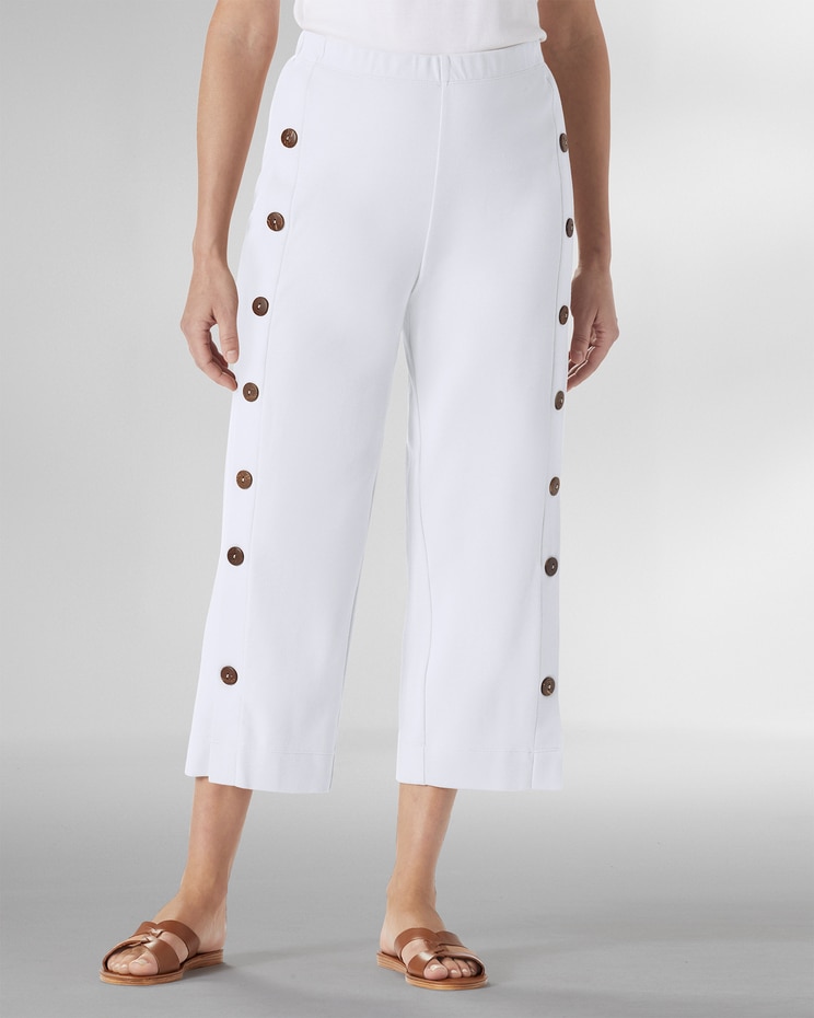 Sahara Side-Button Knit Capris image number 1