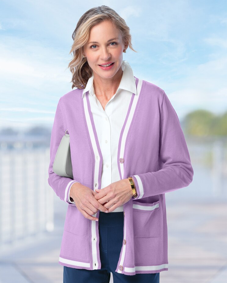 Madison Two-Tone Tipped Cardigan image number 1