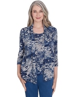 Alfred Dunner® Classics Animal Melange Two in One Top thumbnail number 1