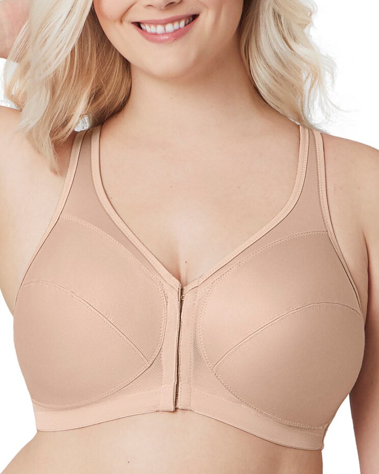Glamorise Full Figure Plus Size MagicLift Front-Closure Posture Back Bra Wirefree image number 1