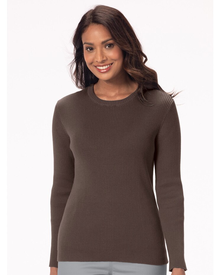 Ribbed Cotton Crewneck Sweater image number 1