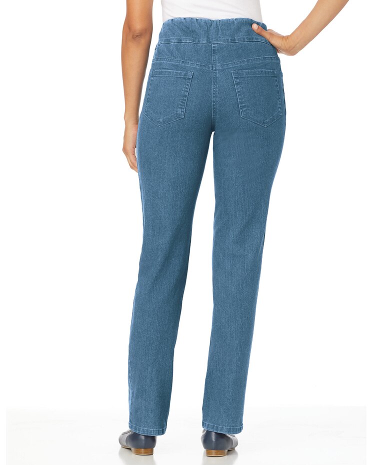 Women's Flat-Waist Bootcut Jeans image number 2