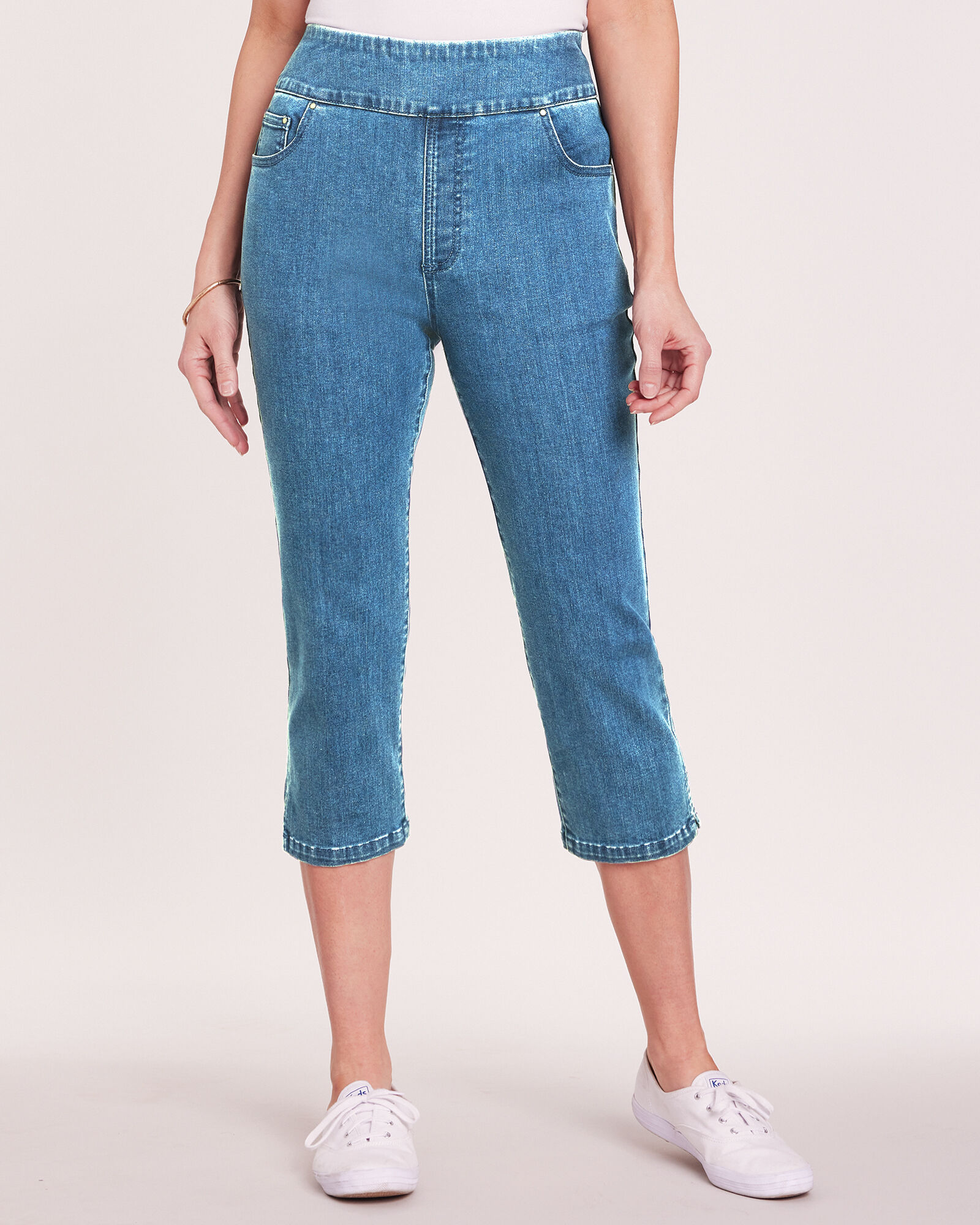 DenimEase Flat Waist Capris Blair