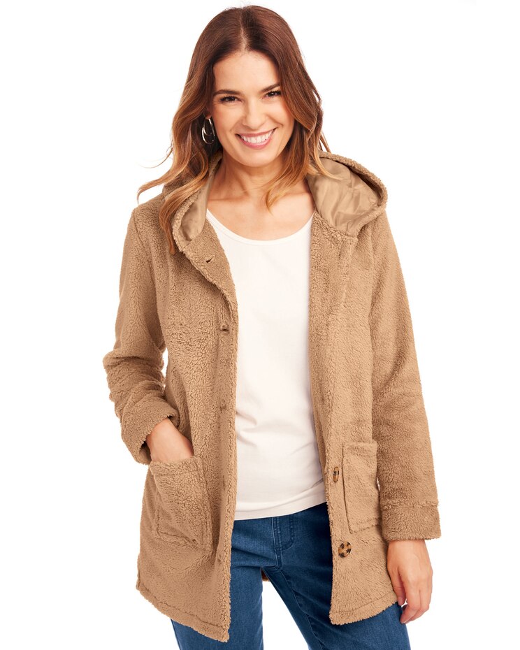 Hooded Sherpa Jacket image number 2