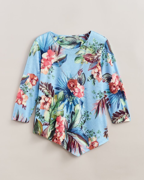 Alfred Dunner® Free Spirit Tropical Print Top