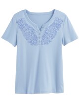 Puff Print Knit Henley thumbnail number 1