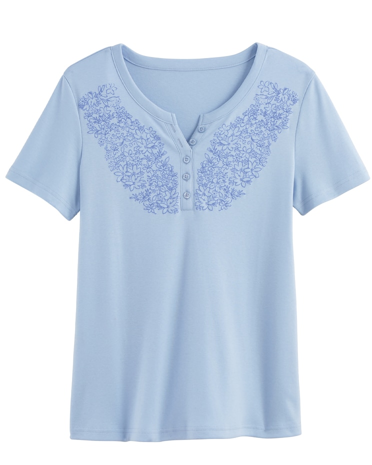 Puff Print Knit Henley image number 1