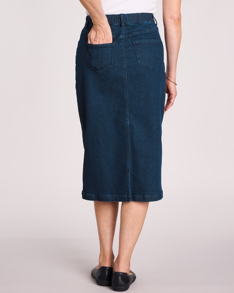 DenimEase™ Flat Waist Skirt