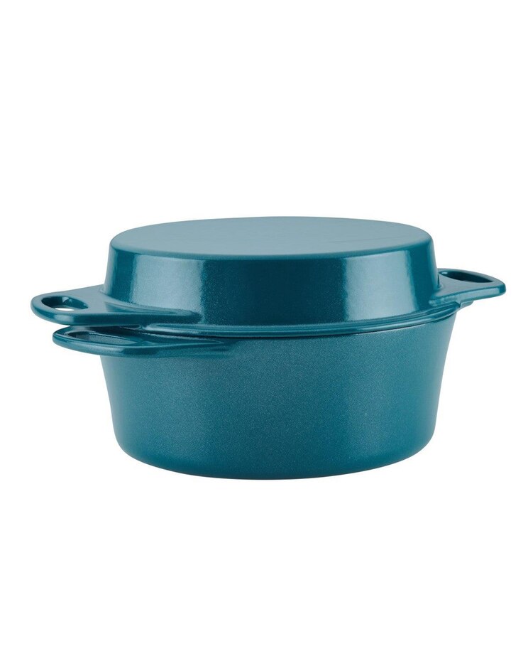 Rachel Ray 4qt Cast Iron Dutch Oven w/ 10" Griddle Lid image number 1