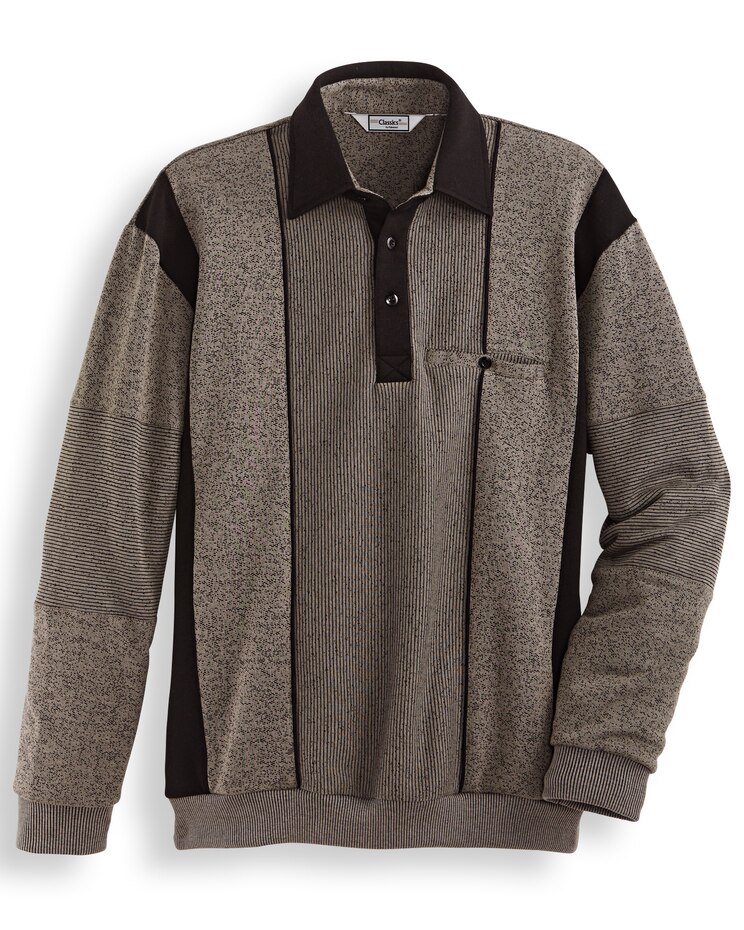 Palmland® Banded-Bottom Vertical Stripe Shirt image number 1