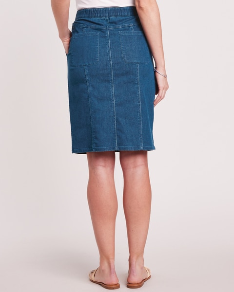 Knit Denim Skirt
