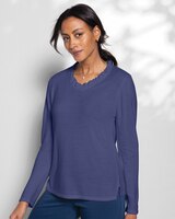 Spindrift Ruffled V-Neck Sweater thumbnail number 1