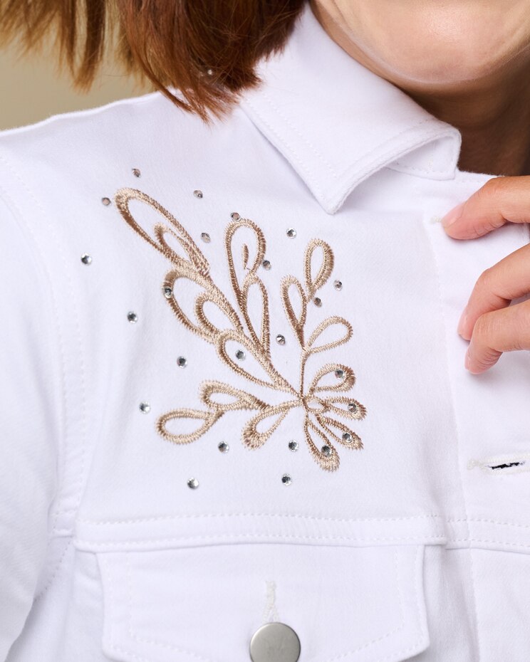 Soft Stretch Denim Embellished Jacket image number 6