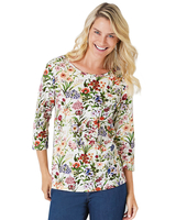 Haband Women’s 3/4-Sleeve Print Artista Knit Top thumbnail number 4