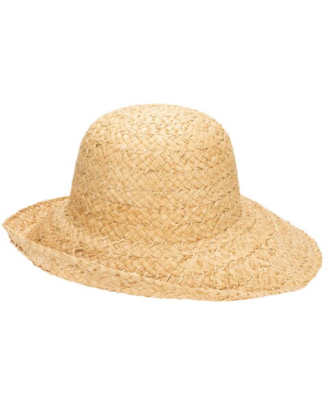 Pearl - Women's Raffia And Gold Round Crown Sun Hat