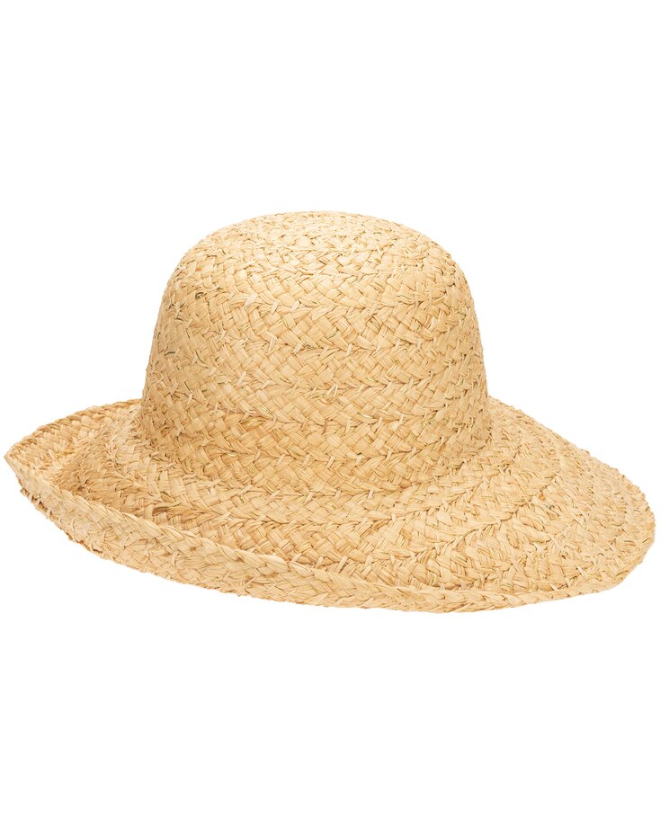 Pearl - Women's Raffia And Gold Round Crown Sun Hat image number 3