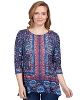 Ruby Rd® Blocked Bandana Paisley Sharkbite Tunic thumbnail number 1