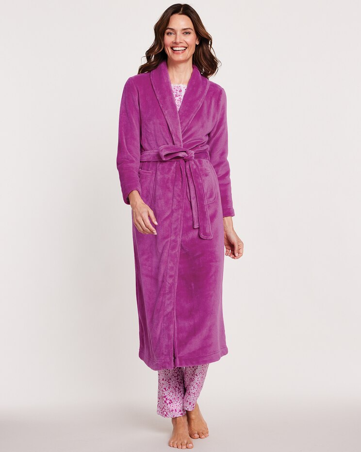 Cozy Knit Plush Tie Robe image number 2