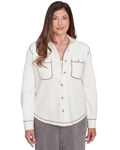Alfred Dunner® Copenhagen Button Up Shirt Jacket