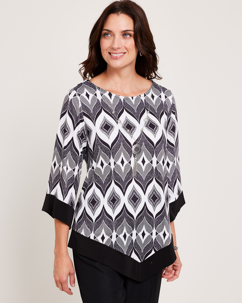 Alfred Dunner® Downtown Vibe Art Deco Biadere Top