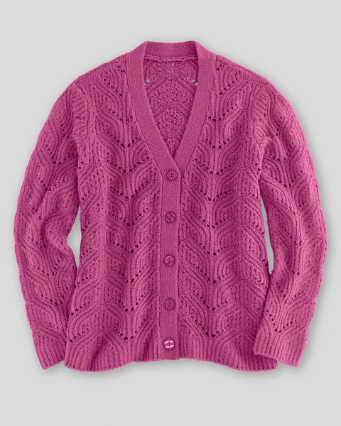 Pointelle V-Neck Cardigan