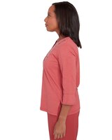 Alfred Dunner® Sedona Sky Split Neck Floral Embroidered Top thumbnail number 4