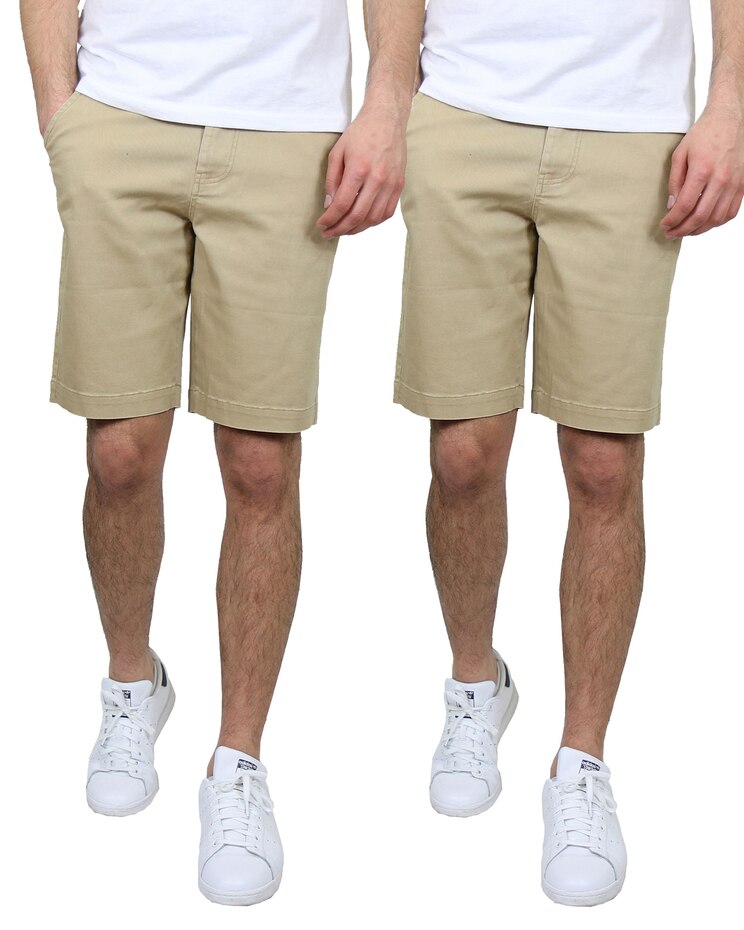 Premium Quality School Uniform Men's 2-Pack Cotton Stretch Slim Fit Chino Shorts image number 1