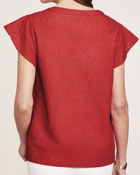 Short Sleeve Eyelet Top