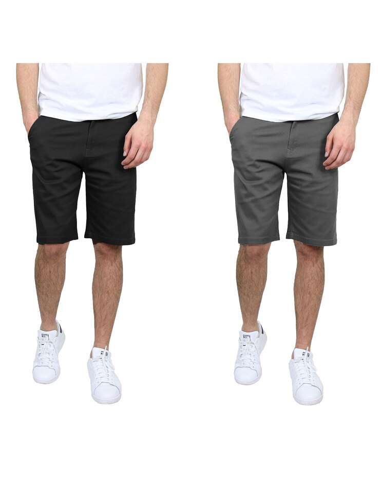 Men's 5-Pocket Flat-Front Slim-Fit Stretch Chino Shorts-2 Pack image number 1