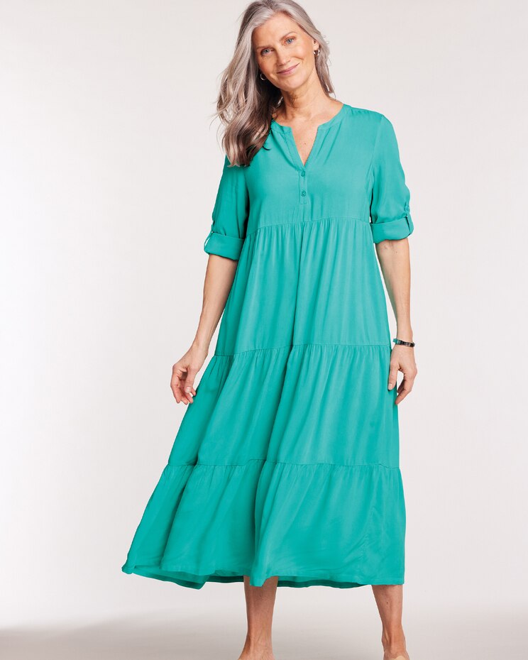 Tiered Challis Dress image number 1