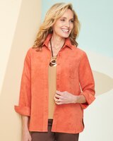 Microsuede Long Sleeve Shirt Jacket thumbnail number 1