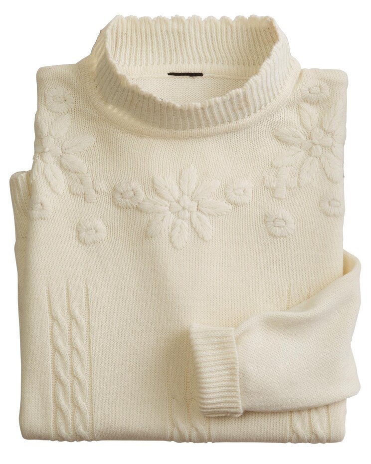 Haband Women’s Floral Detail Sweater image number 3