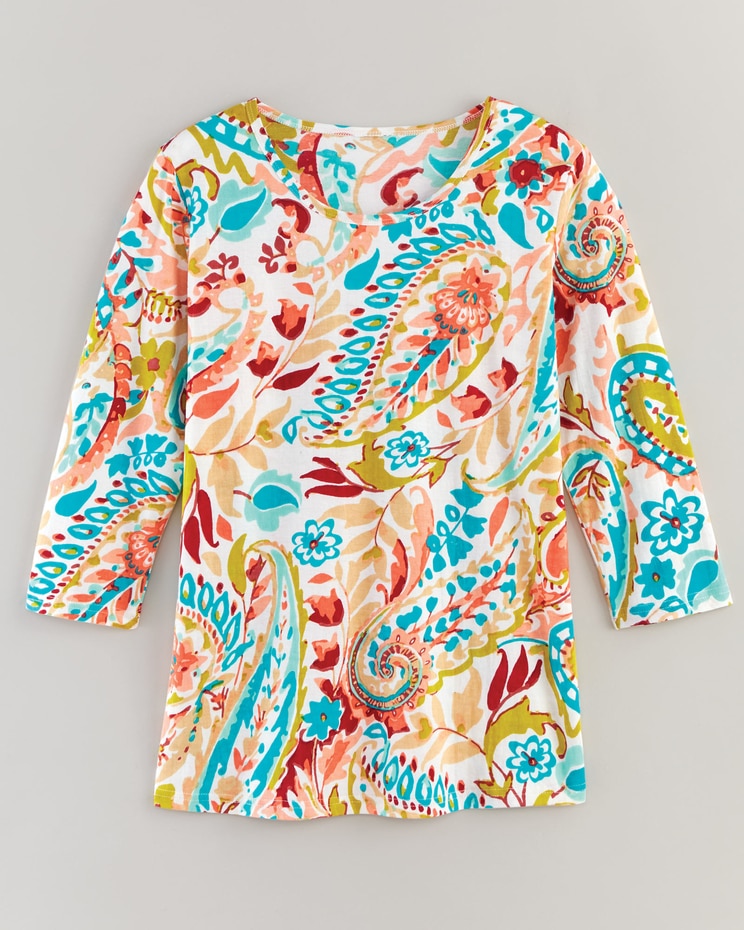 Haband Women’s 3/4-Sleeve Print Artista Knit Top image number 1