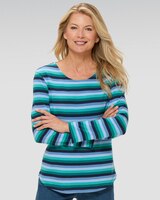 Coastal Cotton Striped Long-Sleeve Scoopneck Tee thumbnail number 1