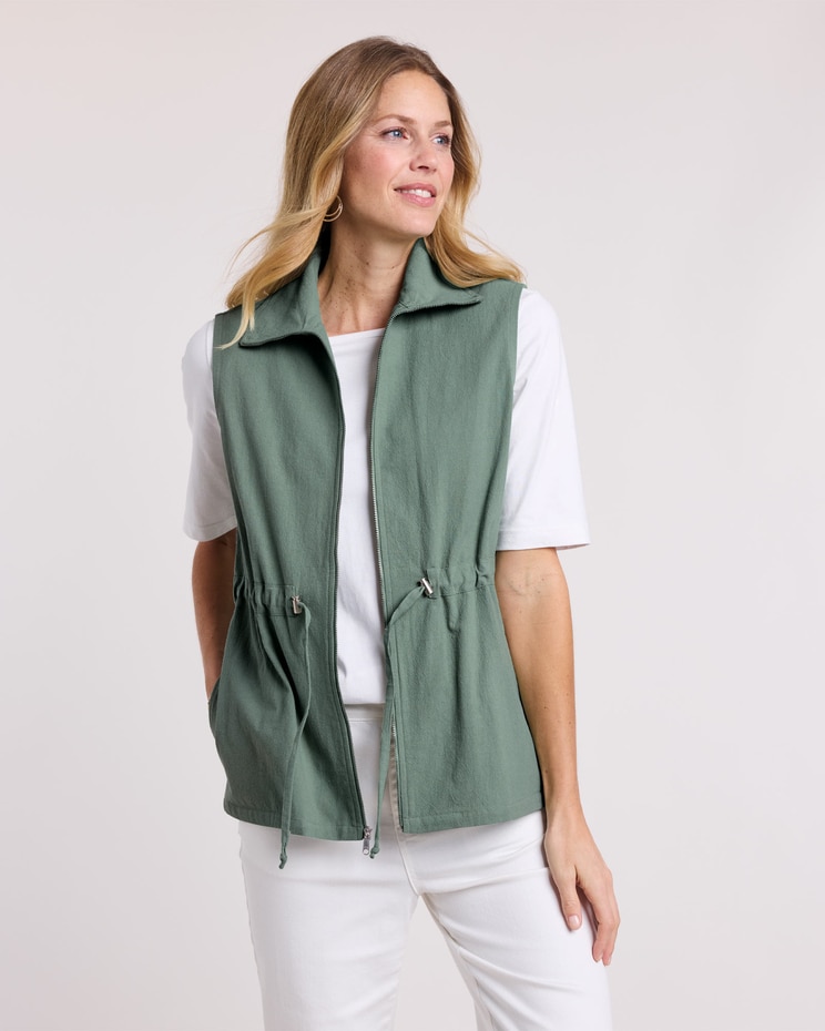 Crinkle Cotton Vest image number 1
