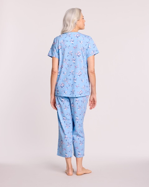 Pintuck and Lace Capri Pajamas