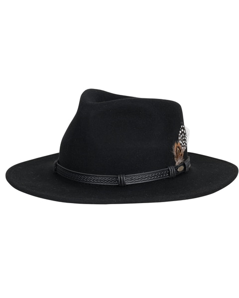 Scala Wool Felt Outback with Trim Hat